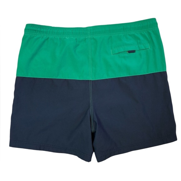 Nautica Men's Green and Navy Swim Shorts - Picture 2 of 4